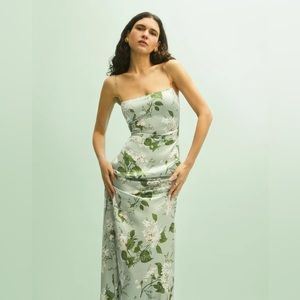 NWT NEW REFORMATION Frankie Silk Dress Maxi tea garden floral size 12